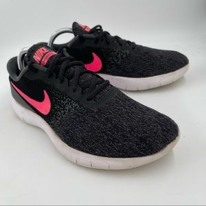 Nike Women’s Flex Contact Black Pink Lace-Up Running Shoes Sneakers - Size 11